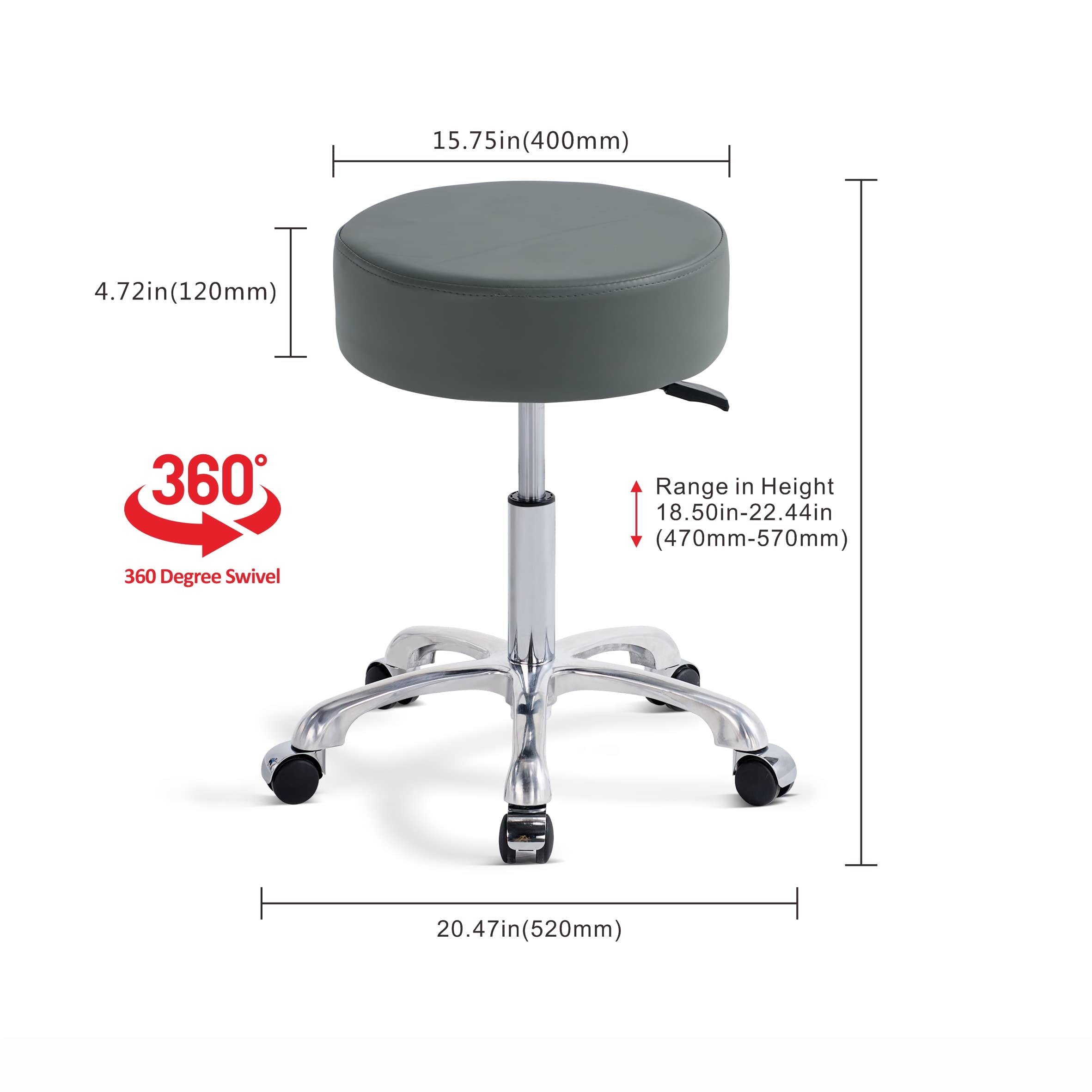 Amazon.com: Lilfurni Swivel Rolling Stool Round Chair,Thick Sturdy